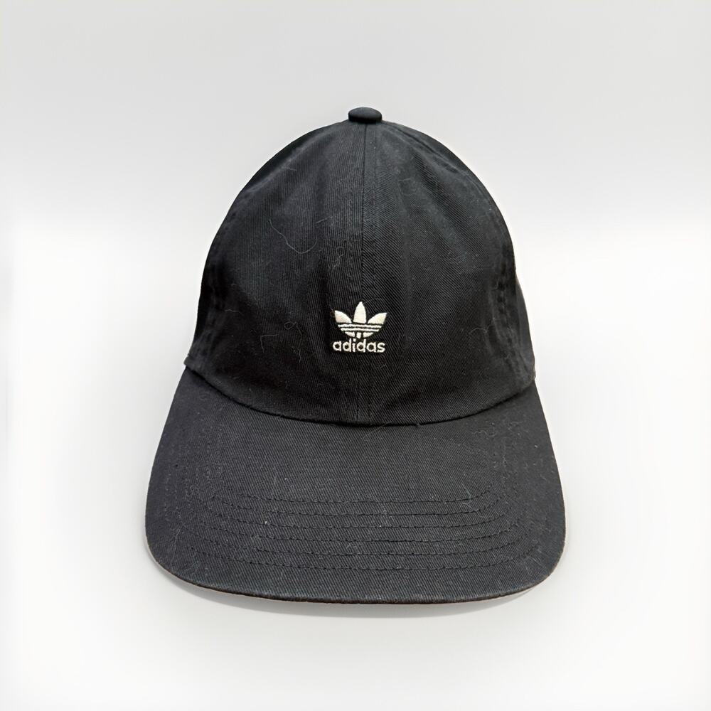Adidas Mens Black 100% Cotton Dad Adjustable Strapback Hat Baseball Cap OSFA